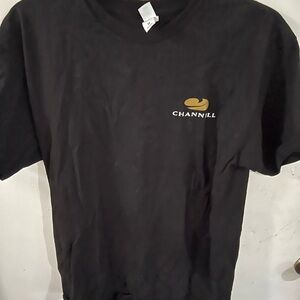 CHANNELL Black Short Sleeve Tee Iconic Design